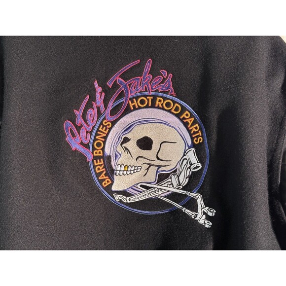 Pete & Jakes Bare Bones Hot Rod Parts Men's Jacket Leather Sleeves XXL Hollaway - Picture 4 of 7